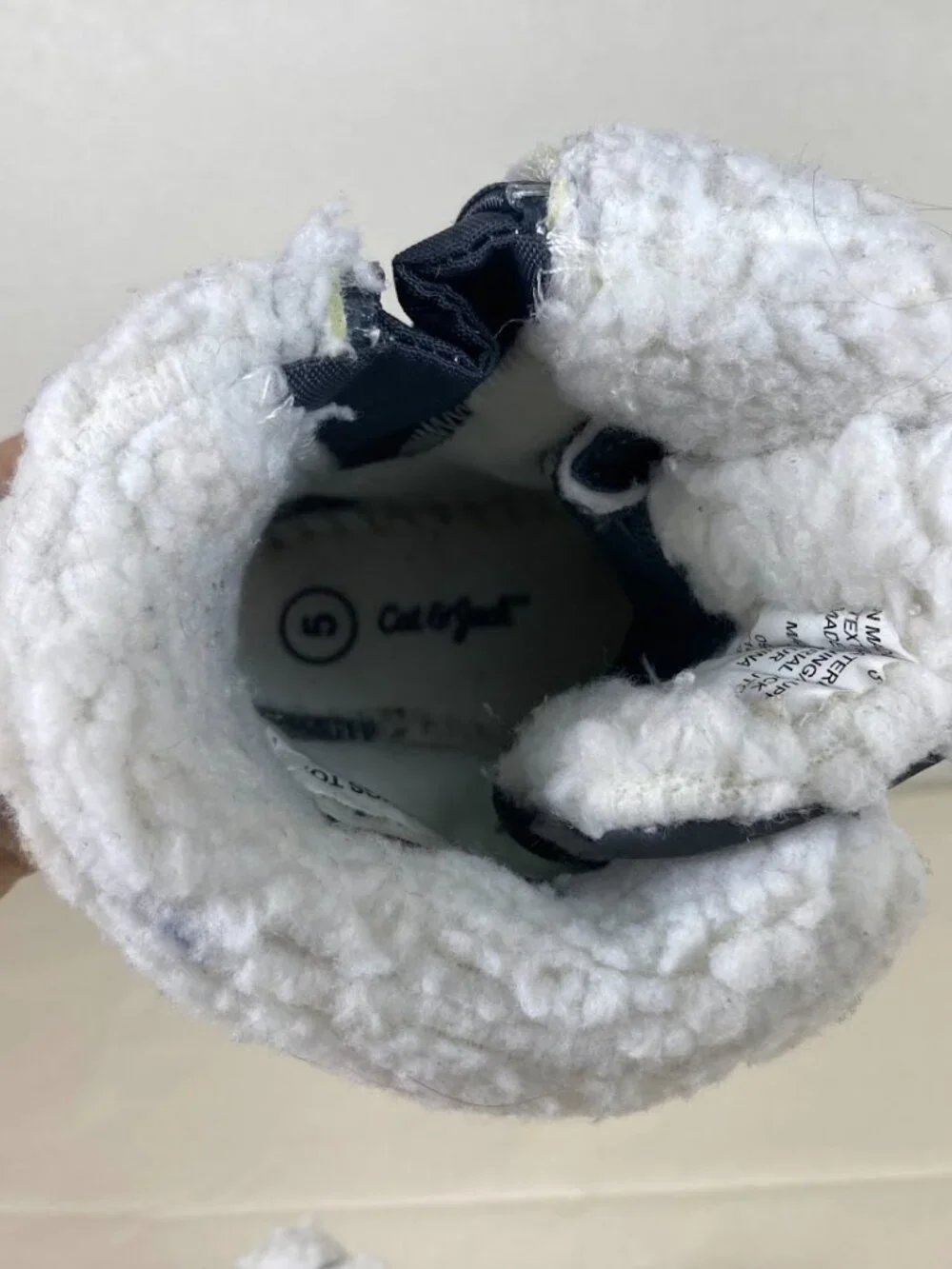 Cat & Jack Toddler Winter Boots Gray Pink Thermolite Size 5 Faux Fur